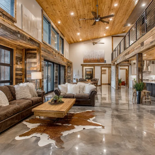 Rustic Luxury Open Concept Barndominium Interior
