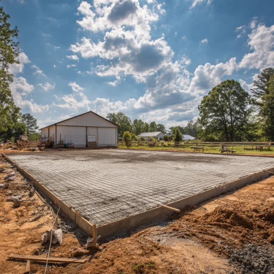 Once the slab is completed, the next phase in the barndominium build timeline is framing and structural construction.
